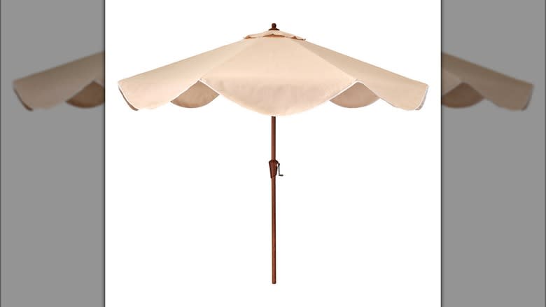 Beige patio umbrella