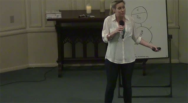 Justine Ruszczyk Damond speaking to the audience in the life coaching video. Photo: YouTube