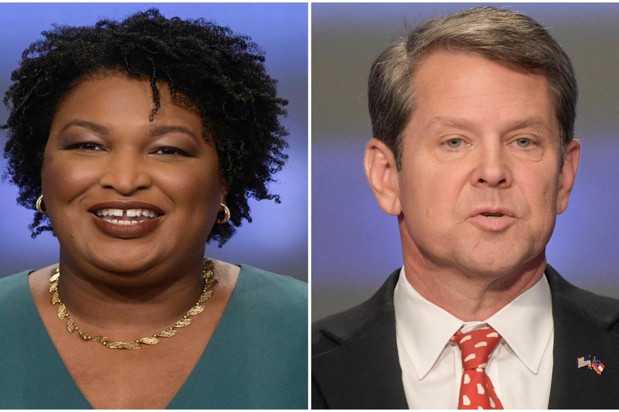 Georgia gubernatorial candidates Stacey Abrams, left, and Brian Kemp: AP