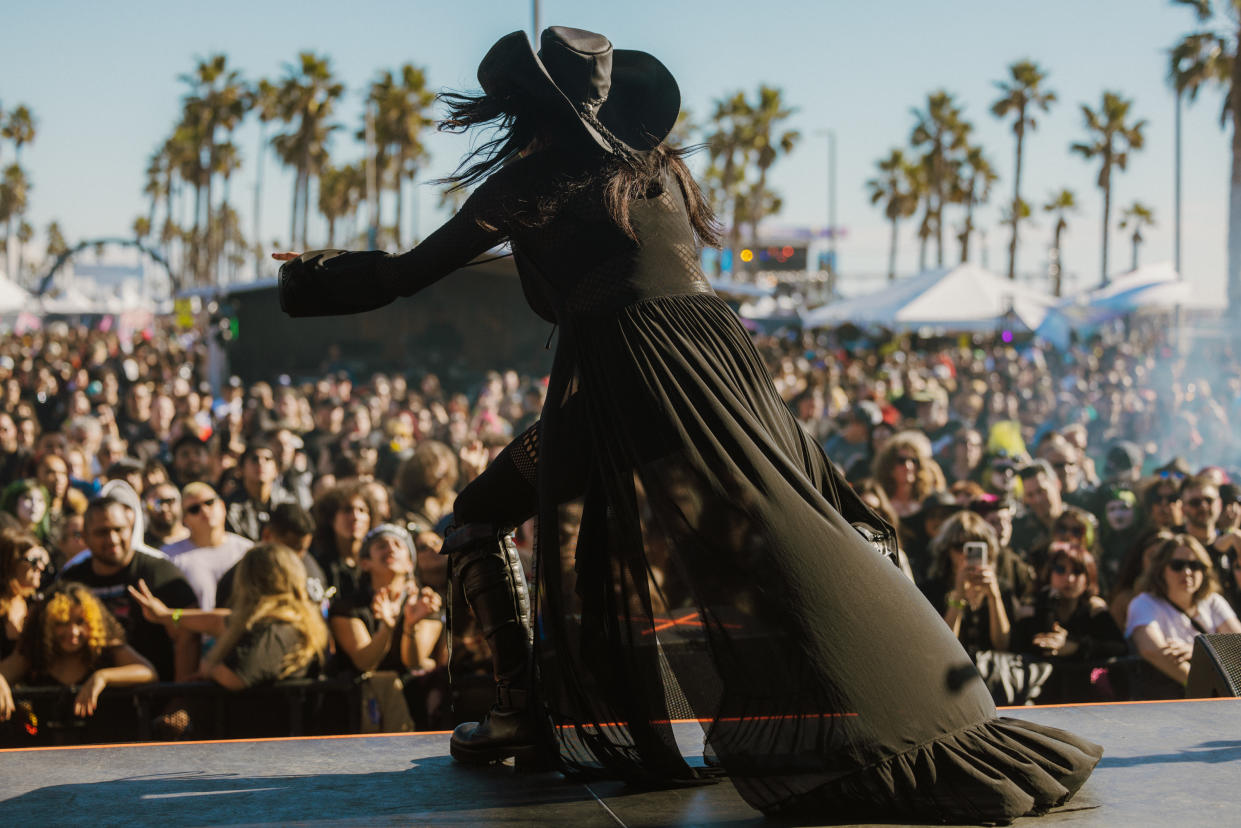 Christian Death performs on the Tiki Stage at Darker Waves 2023. (Miranda McDonald)