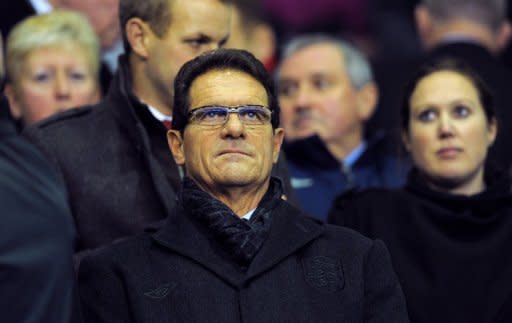 Former England manager Fabio Capello at a Premier League football match on February 6. Capello resigned in February following a row with the Football Assocation over their decision to strip John Terry of the national team captaincy without consulting the Italian