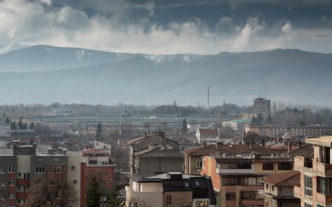 The Kazanlak armaments factory in the middle distance - Credit: Simon Townsley