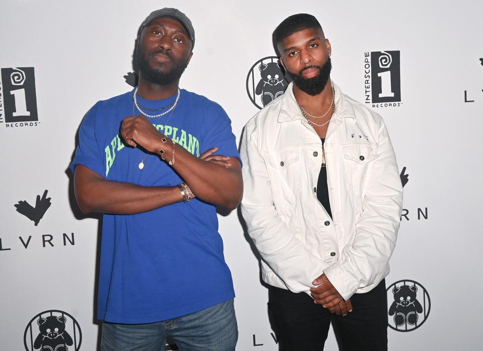 Nineteen85 and Daniel Daley of Dvsn attend 6Black Birthday Celebration at The Classic Cat