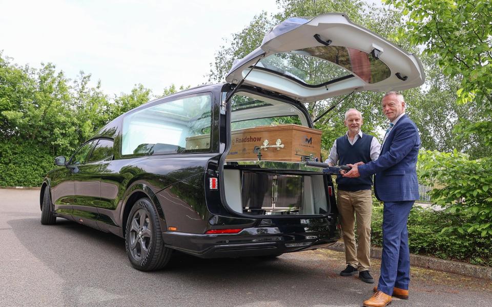 Jeremy Taylor with Graham Clow, the national sales manager for Coleman Milne funeral vehicles