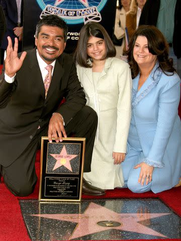 <p>Jeffrey Mayer/WireImage</p> George Lopez with his then-wife Ann Serrano and their daughter Mayan Lopez on the Hollywood Walk of Fame as George Lopez is honored with a star.