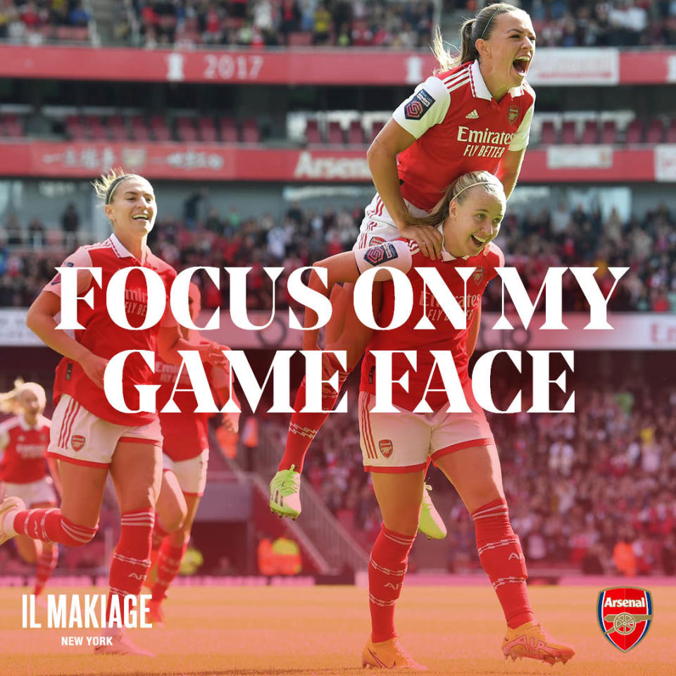 An image from the new campaign that marks the partnership between Arsenal Women and Il Makiage.