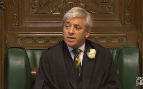 Commons Speaker John Bercow speaks in the House of Commons, London, as MPs gather to pay tribute to Labour MP Jo Cox