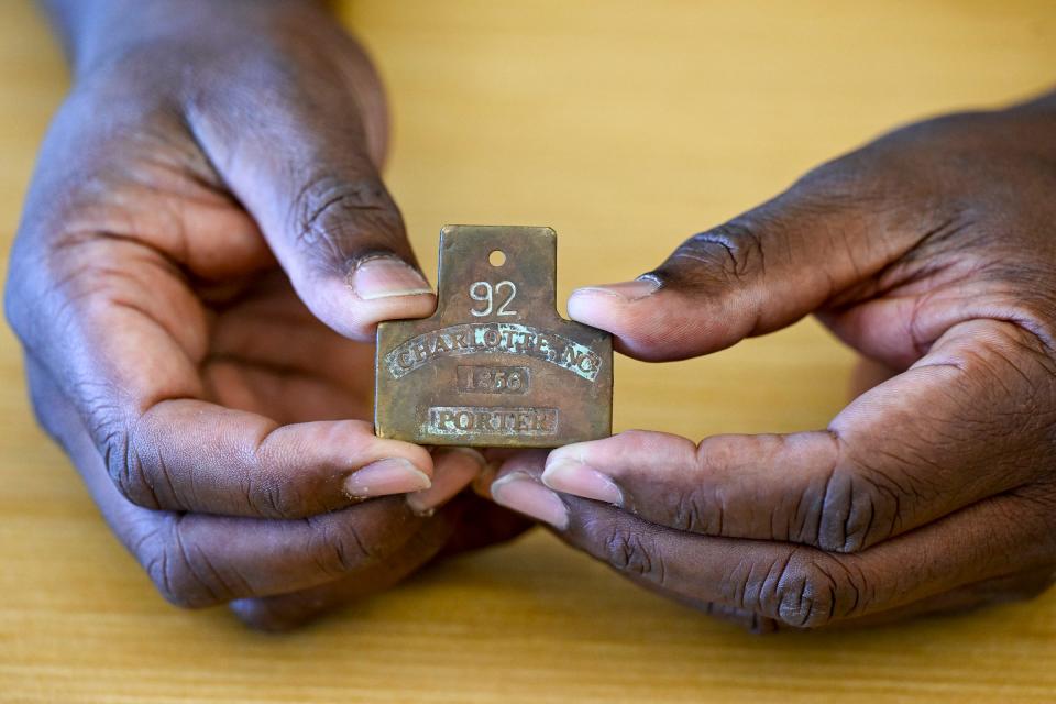 Carlton Jones discusses five slave tags given to him recently. He plans to show them to others as a means to expand the knowledge of black history.