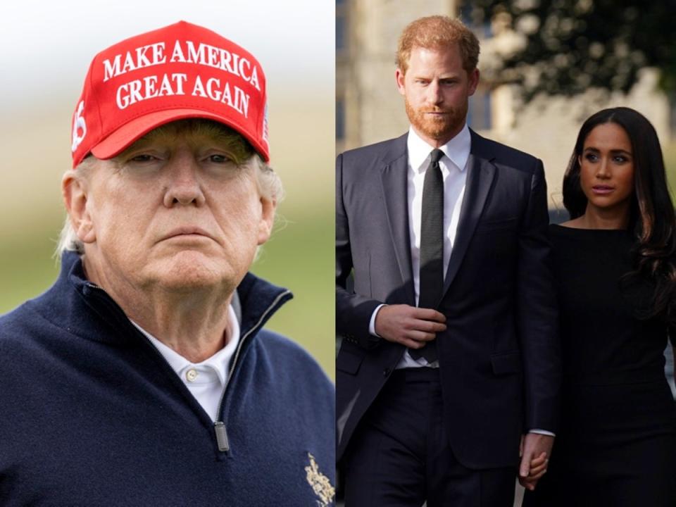 Mr Trump previously said he ‘wouldn’t protect’ Prince Harry because he had ‘betrayed the Queen’ (Getty Images)