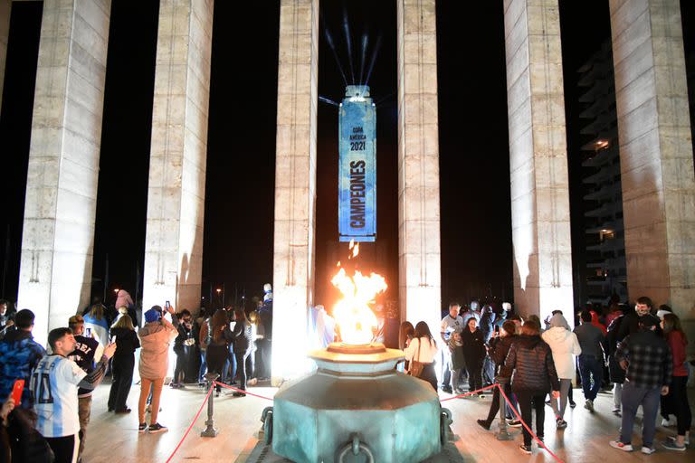 Festejos en Rosario por el triunfo de la Copa America