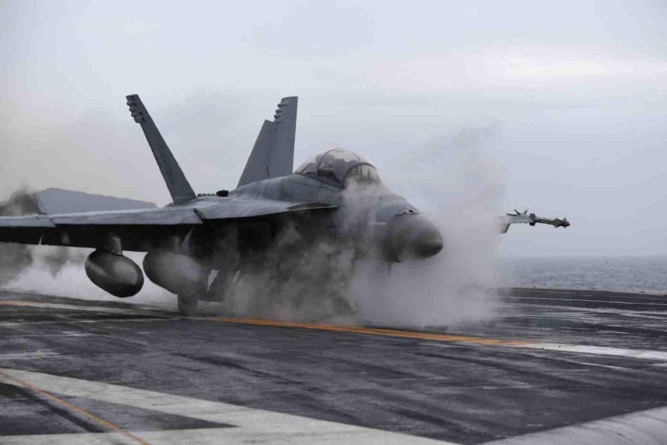 US Navy aircraft carrier Truman F/A-18 Super Hornet Norwegian Sea Arctic NATO