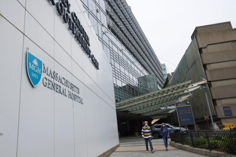 The entrance to Massachusetts General Hospital, where the first confirmed US patient is being treated for monkeypox (REUTERS)