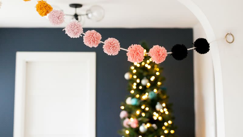 diy pom pom garland christmas garland ideas