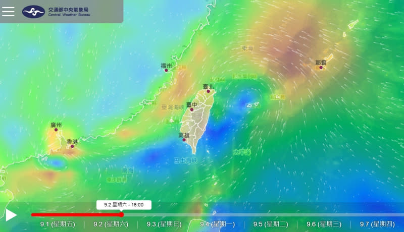 海葵颱風來襲，將成為4年來首個登陸台灣的颱風。（圖：中央氣象局提供）