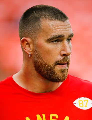 <p>David Eulitt/Getty</p> Travis Kelce