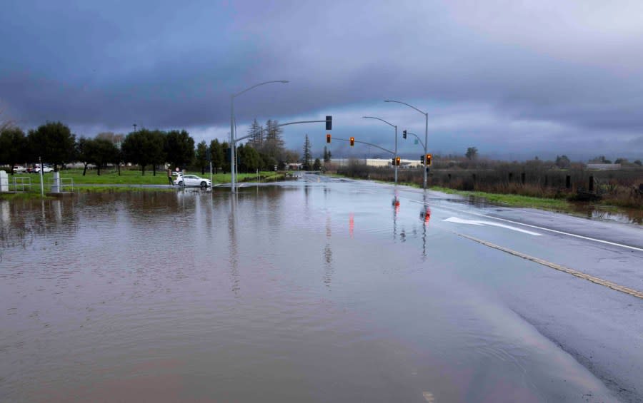 Flooding is seen in Sonoma County on Jan. 22, 2024. (Photo by Caltrans District 4)