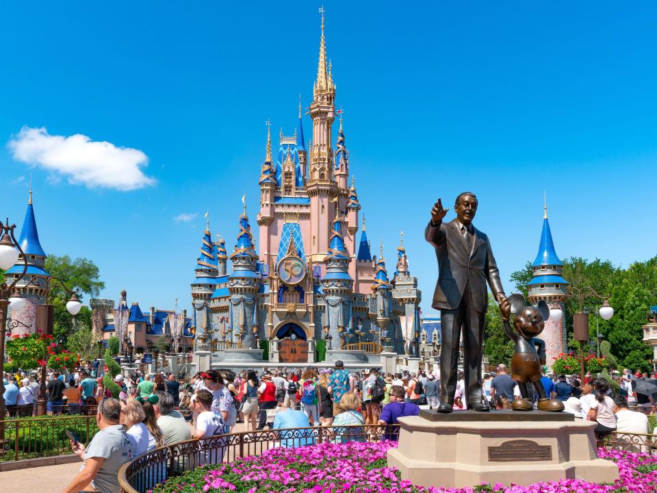 ORLANDO, FL - APRIL 03: General views of the Walt Disney 'Partners' statue at Magic Kingdom, celebrating its 50th anniversary on April 03, 2022 in Orlando, Florida.