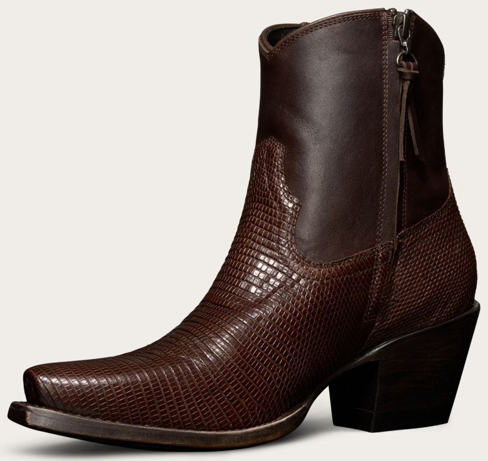 Dark brown short leather boot