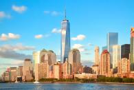 <p>The tower stands, poignantly, in the World Trade Centre area of New York City. It's the tallest building in the Western Hemisphere and boasts the One World Observatory on levels 100, 101 and 102 offering panoramic views of the city. </p>