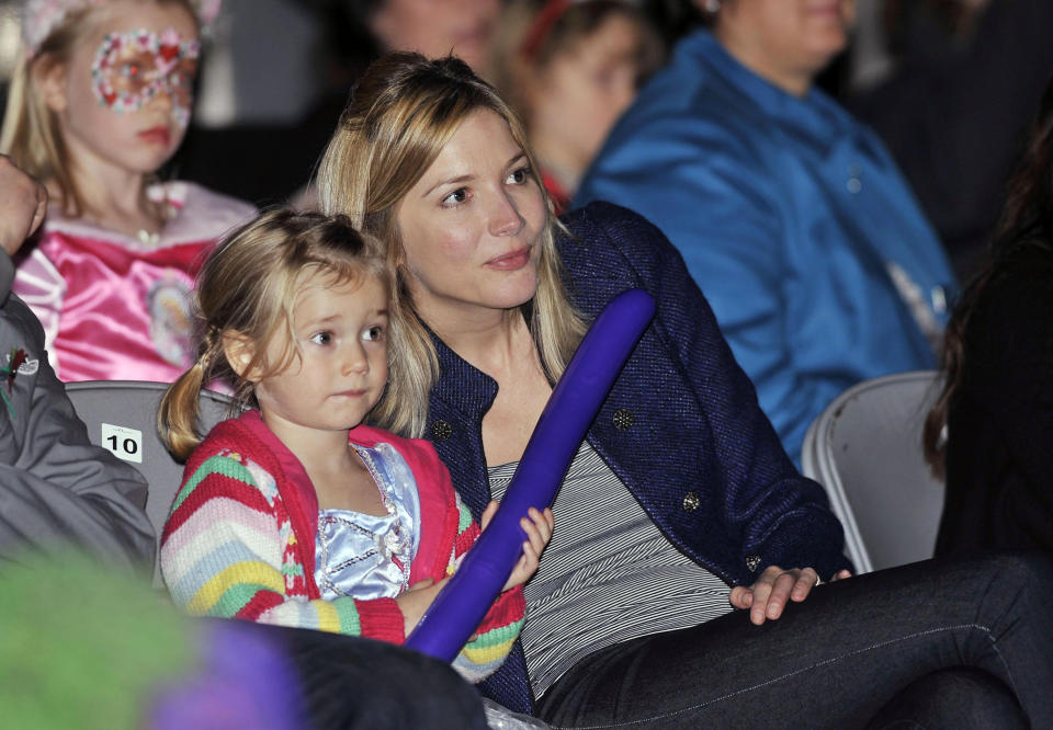 Lisa Faulkner and daughter Billie at the VIP launch of Disney On Ice presents Princess Wishes', at the O2 arena in East London.   (Photo by Matt Crossick/PA Images via Getty Images)