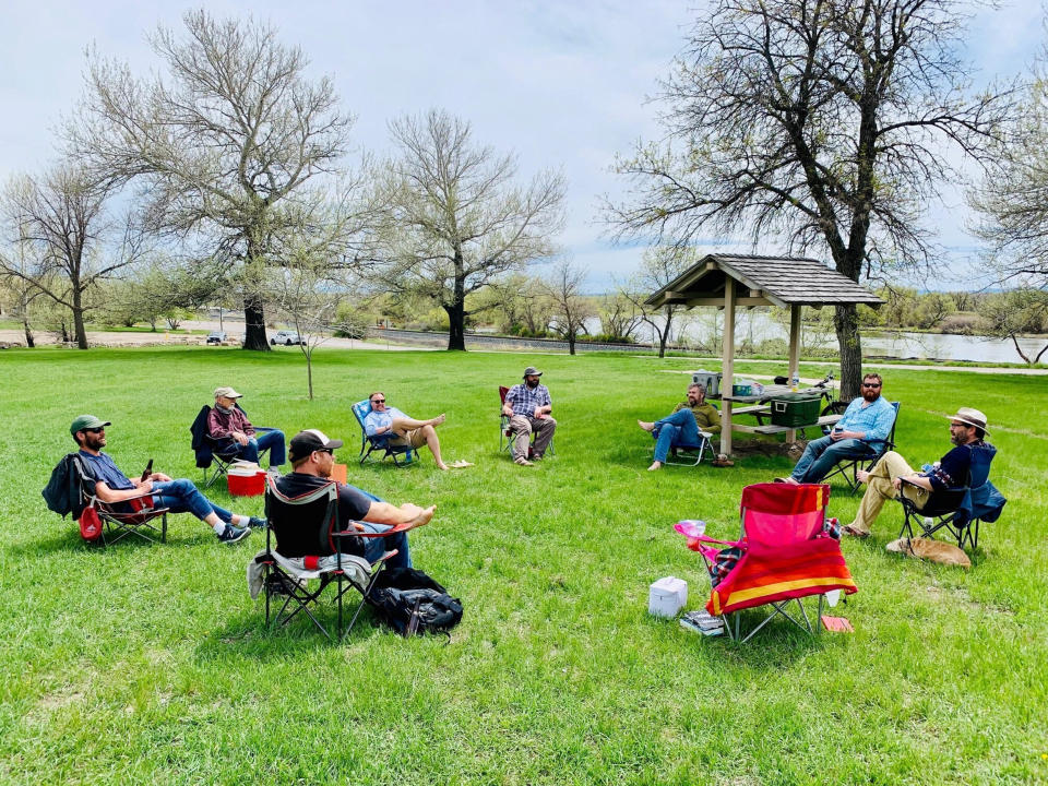 Sometimes we take the book club outside.  (Courtesy Jamie Ford)