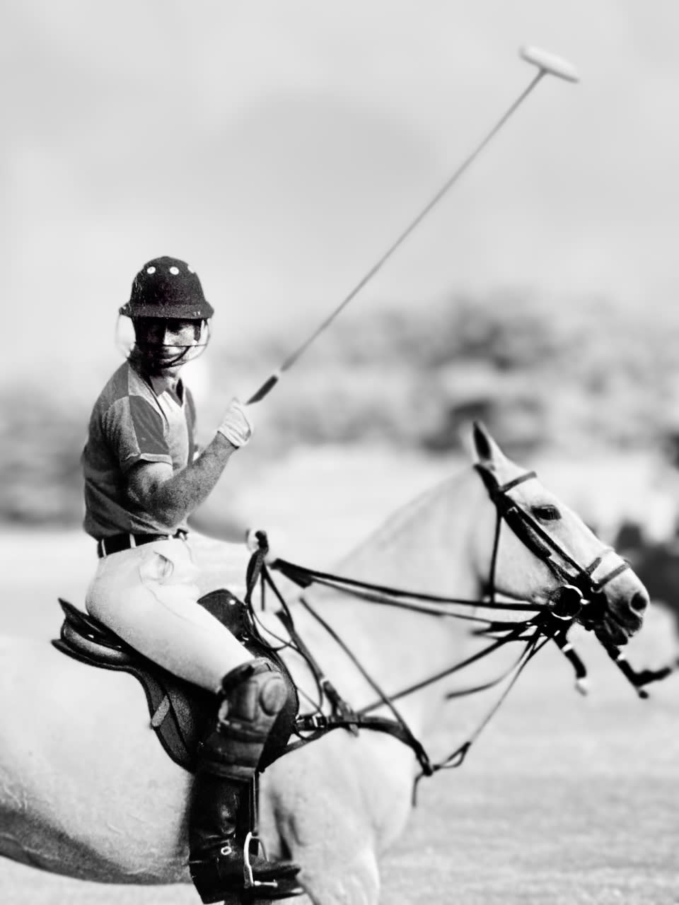 The Prince of Wales playing polo by Gilbert from London in the 1980s 