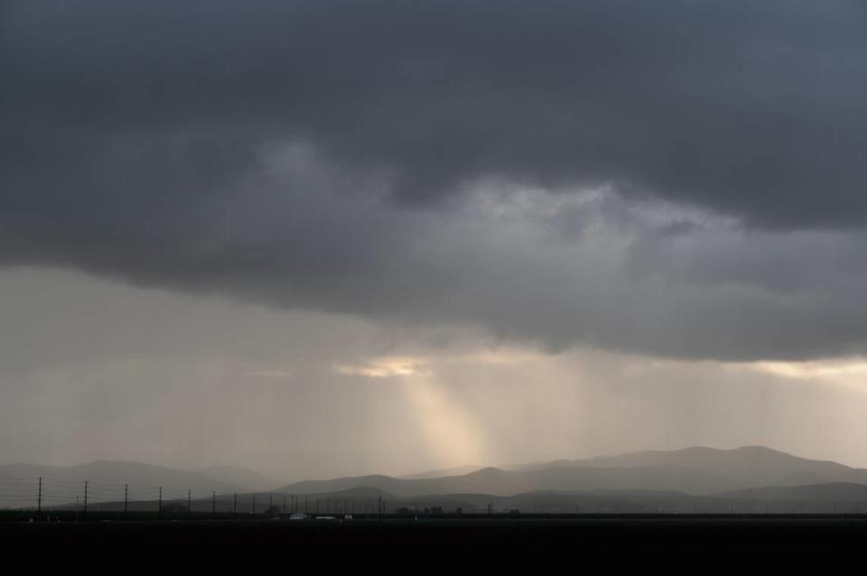 The sun illuminates the hills of the Diablo Range seen from Highway 33 west of Patterson, Calif., Wednesday, March 22, 2023.