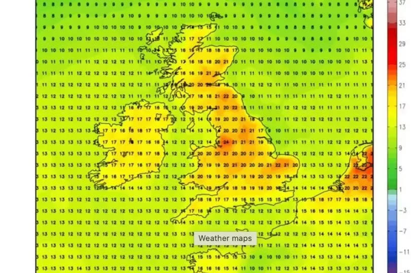 Weather maps showing sunshine for May 3