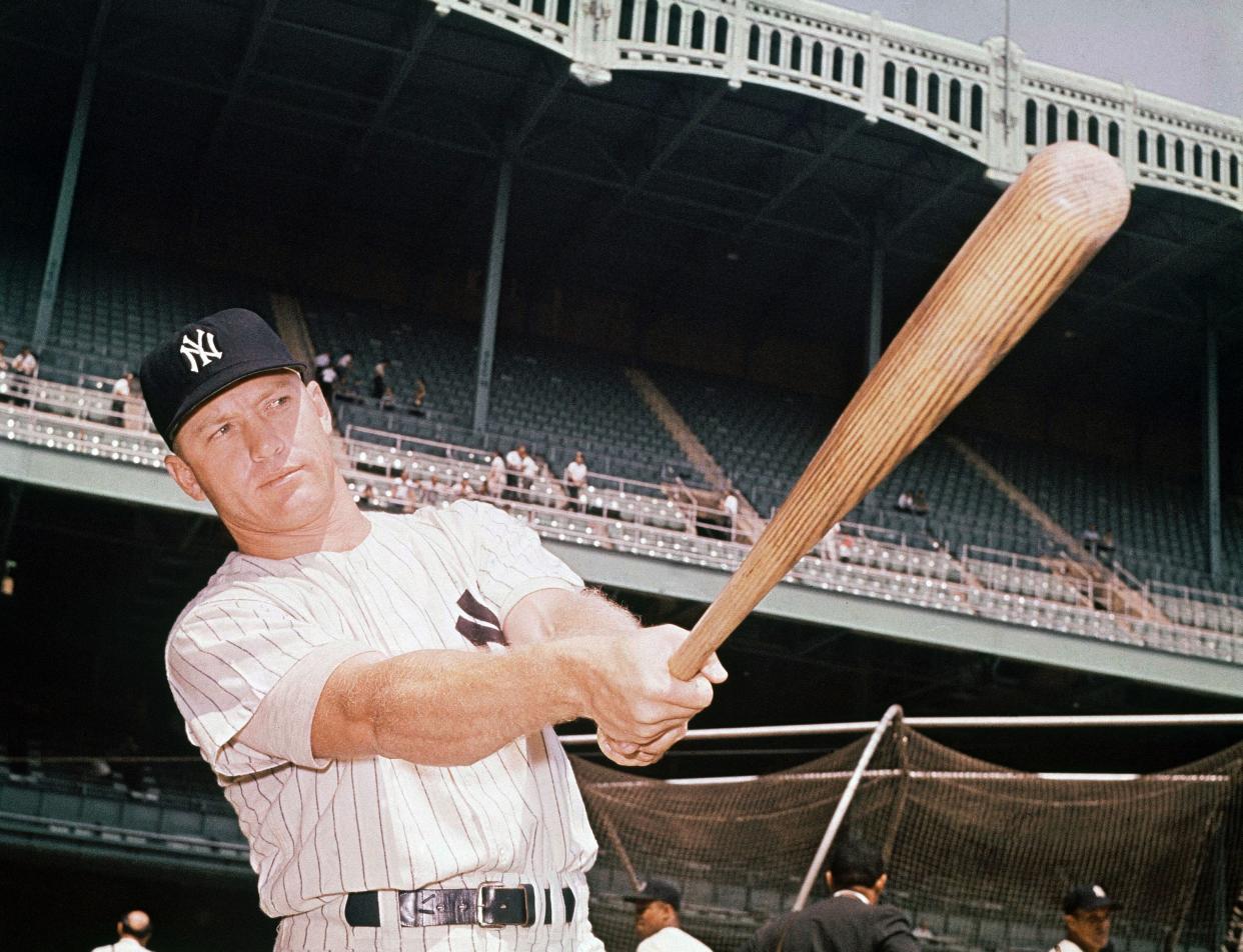 Mickey Mantle, pictured in April 1961, who won three MVPs with the Yankees.