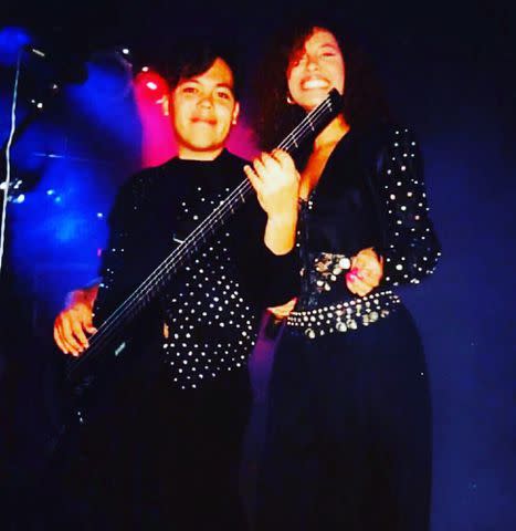 <p>A.B. Quintanilla Instagram</p> Selena Quintanilla performing with her brother A.B. Quintanilla.