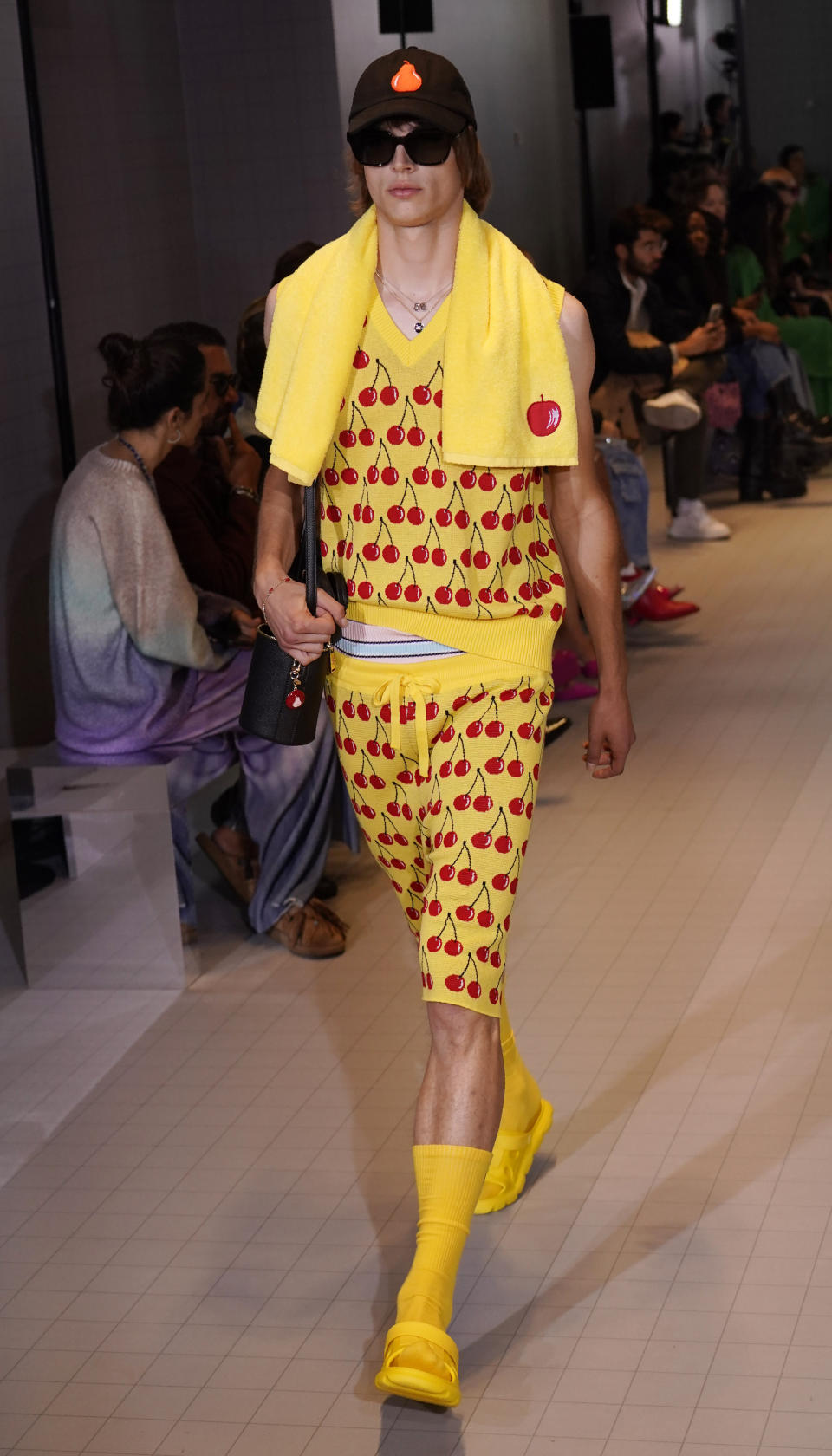 A model wears a creation as part of the Benetton women's Spring Summer 2023 collection presented in Milan, Italy, Sunday, Sept. 25, 2022. (AP Photo/Alberto Pezzali)