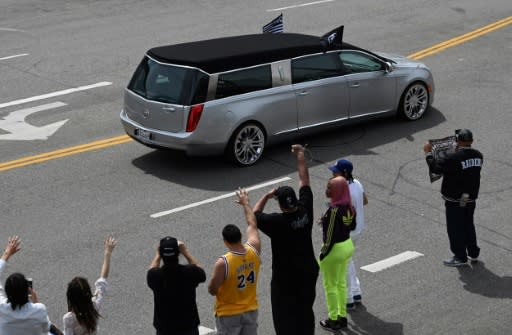 Thousands gather for emotional farewell to slain rapper Nipsey Hussle