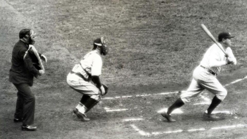 Babe Ruth (right) during the 1932 World Series