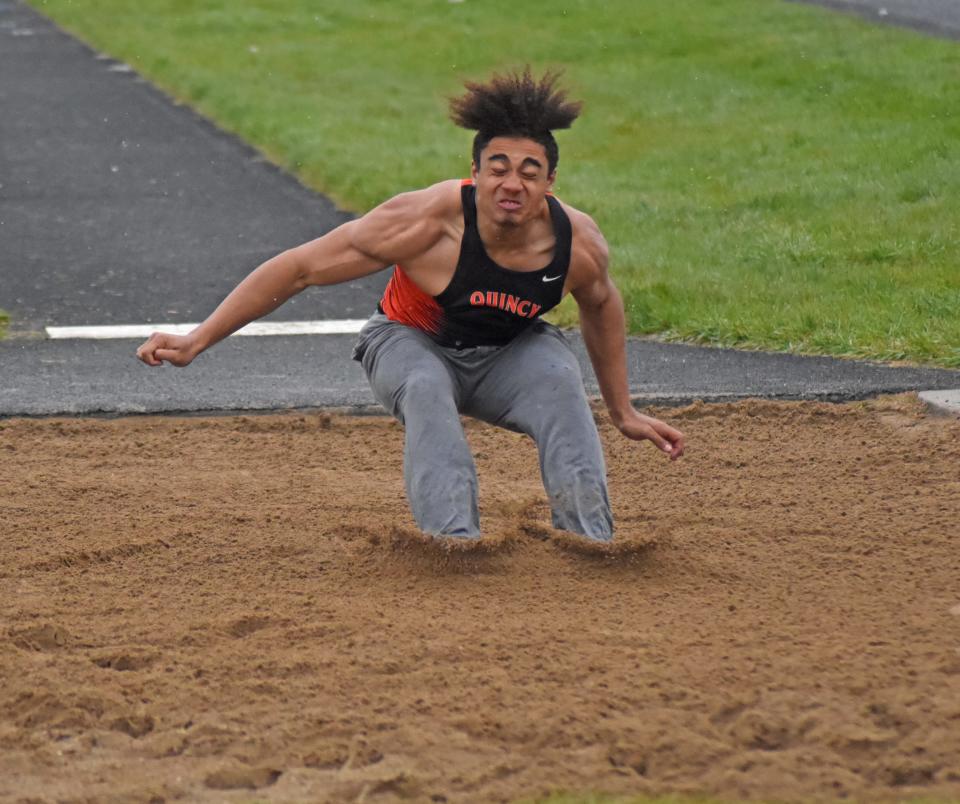 Quincy''s Ethan Hollister took home top honors in the long jump from the Union City Invite on Friday