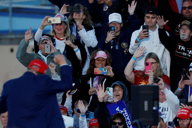 Campaign rally for former U.S. President and Republican presidential candidate Trump, in Wildwood