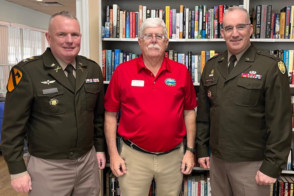 Col. Patrick Cramer, Lady Lake Mayor Ed Freeman and Major Gen. Edward Chrystal.