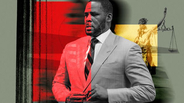 R. Kelly's criminal sexual abuse trial began in mid-August at the Brooklyn Federal Courthouse. (Photo: Illustration: Damon Dahlen/HuffPost; Photos: E. Jason Wambsgans/Chicago Tribune/AP)