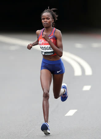 Athletics - London Marathon - London, Britain - April 28, 2019 Kenya's Brigid Kosgei in action during the women's elite race REUTERS/Peter Cziborra