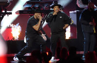 Run DMC performs "King of Rock" at the 65th annual Grammy Awards on Sunday, Feb. 5, 2023, in Los Angeles. (AP Photo/Chris Pizzello)