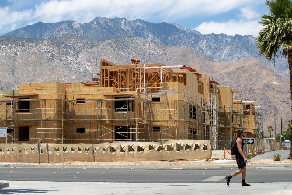 Construction continues for 61-unit affordable housing project in Palm Springs, the Vista Sunrise II Apartments, on June 21, 2023.