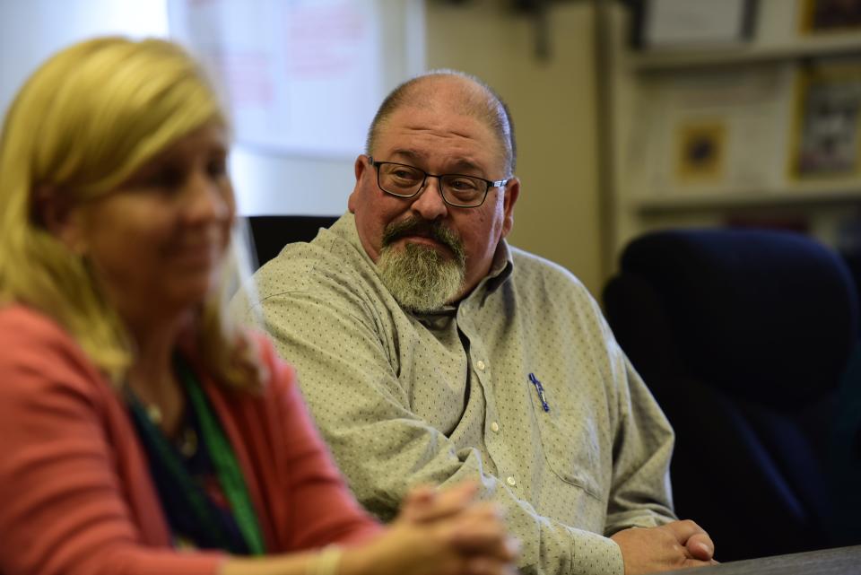 Greg Brown, health department administrator, sits in on a meeting discussing the departure of Dr. Annette Mercante at the St. Clair Health Department in Port Huron on Tuesday, June 21, 2022.