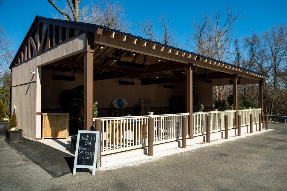 Blueplate's new outdoor dining area with an integrated heating system in Mullica Hill, NJ.