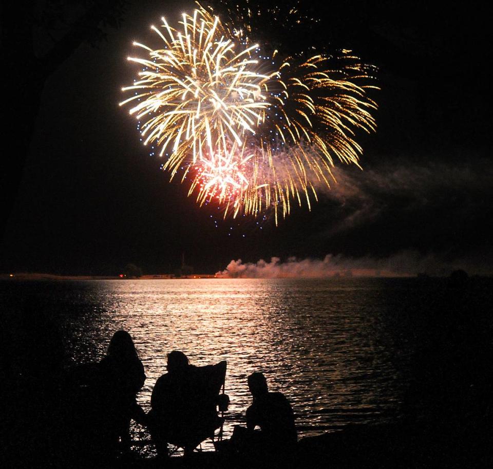 Fireworks go off during a past year’s show at Woodward Reservoir