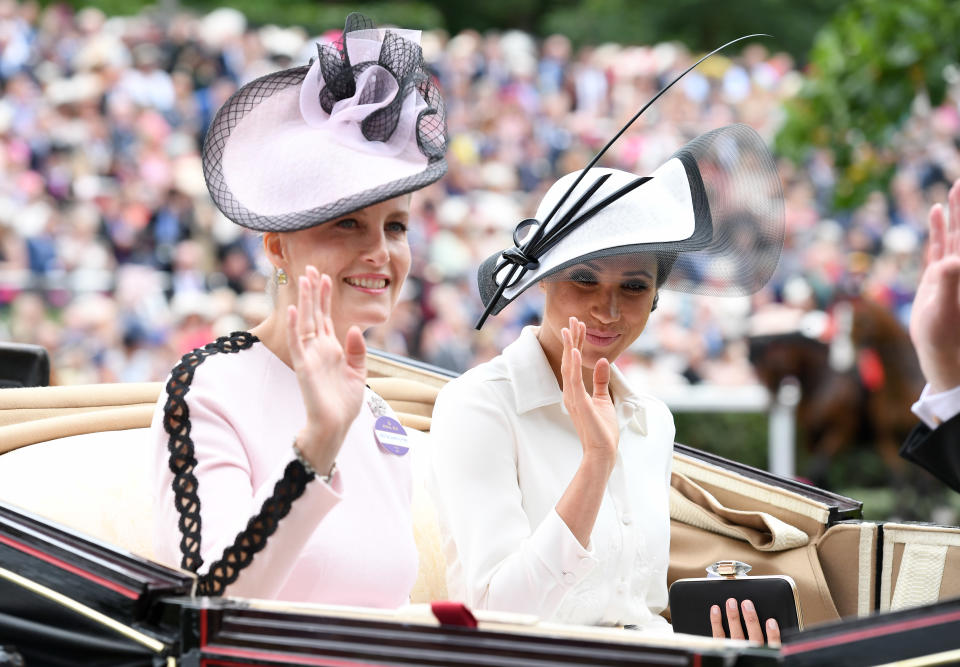 Sophie, Countess of Wessex and Meghan, Duchess of Sussex attend Royal Ascot 2018