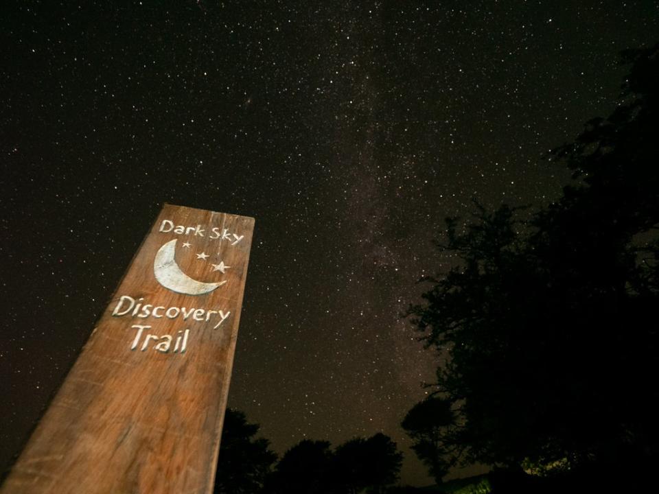 A marker on the Dark Sky Discovery Trail (Exmoor National Park Authority)