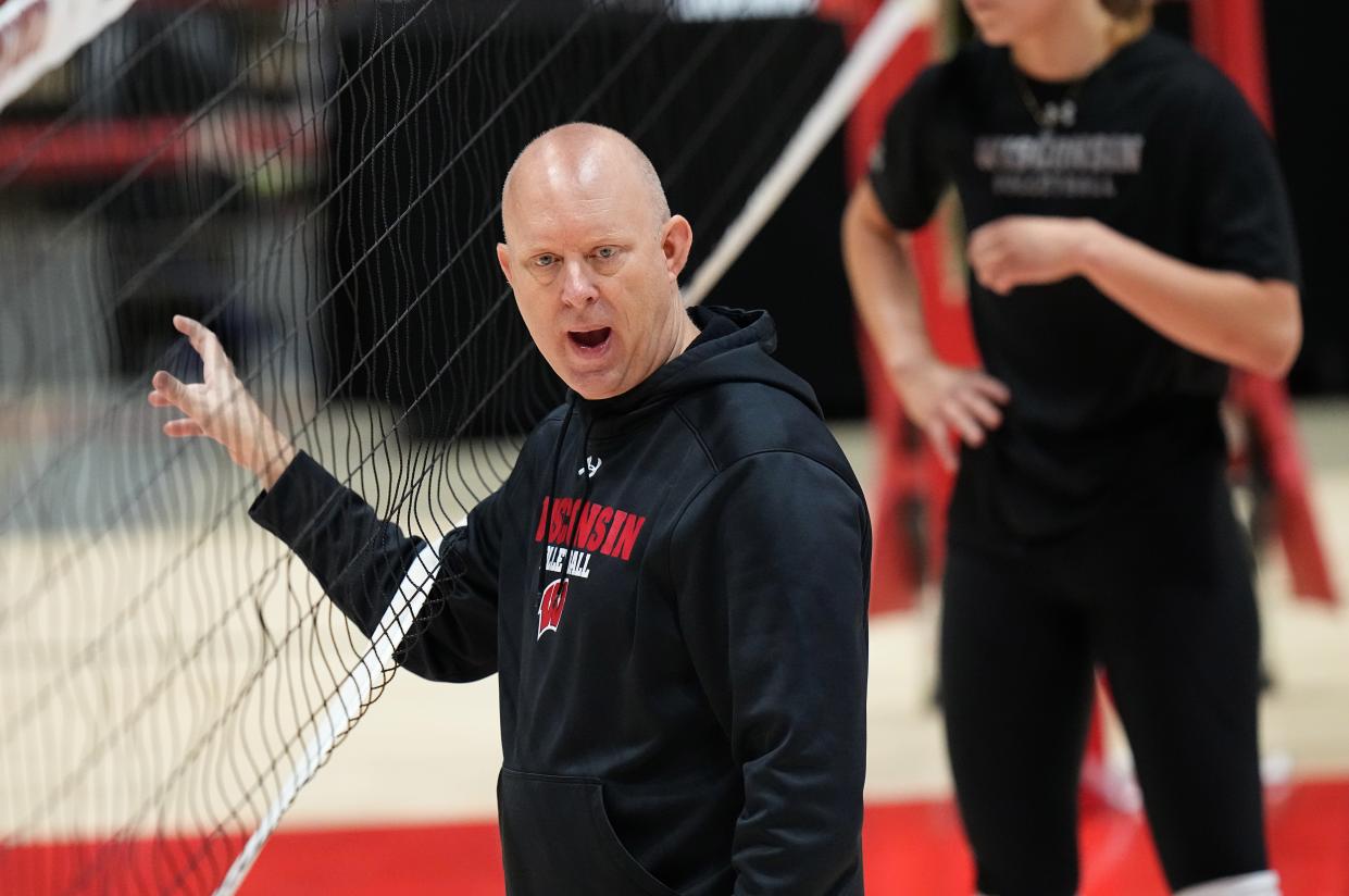 Wisconsin volleyball coach Kelly Sheffield was named Big Ten coach of the year Wednesday. He also won the award in 2014 and '19.