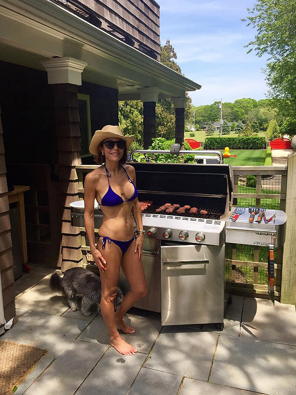 Bethenny Frankel Barbecues Burgers in an Itty Bitty Blue String Bikini