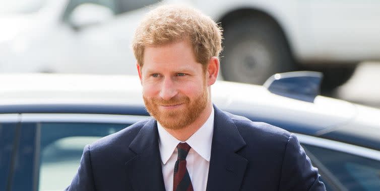 stockbridge, england march 16 prince harry arrives to present 12 pilots from course 1702 of the army air corps with their wing during a ceremony at museum of army flying on march 16, 2018 in stockbridge, england photo by samir husseinwireimage