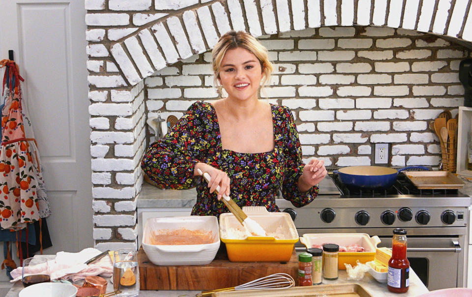 Selena Gomez in her kitchen in "Selena + Chef"