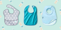 <p>One of the most surprising things you’ll learn when you have a baby is how many different types of bibs there are - and how many you’ll end up using! Whether drinking from bottles, eating solids, blowing raspberries, or teething, babies are constantly making messes that require outfit changes if they’re not wearing bibs.</p><p>There are different types of baby bib fabrics depending on what you’re using them for. Milk and drool bibs are usually made of cotton or other absorbent materials to soak up liquid, while food bibs are made of silicone or synthetic materials so they can be easily wiped clean. You’ll want to buy bibs that can protect skin and clothing underneath, are easy to clean, and feel comfy for your baby to wear. Not to mention, they should be cute for taking photos of your baby!</p><p>The Good Housekeeping Institute Textiles Lab reviews baby products of all kinds, including <a rel="nofollow noopener" href="https://www.goodhousekeeping.com/childrens-products/g19502493/best-baby-burp-cloths/" target="_blank" data-ylk="slk:burp cloths;elm:context_link;itc:0;sec:content-canvas" class="link ">burp cloths</a>, <a rel="nofollow noopener" href="https://www.goodhousekeeping.com/childrens-products/diaper-reviews/g19502261/best-diapers/" target="_blank" data-ylk="slk:diapers;elm:context_link;itc:0;sec:content-canvas" class="link ">diapers</a>, <a rel="nofollow noopener" href="https://www.goodhousekeeping.com/childrens-products/g5122/best-diaper-bags/" target="_blank" data-ylk="slk:diaper bags;elm:context_link;itc:0;sec:content-canvas" class="link ">diaper bags</a>, <a rel="nofollow noopener" href="https://www.goodhousekeeping.com/childrens-products/g19502141/best-sleep-sacks/" target="_blank" data-ylk="slk:sleep sacks;elm:context_link;itc:0;sec:content-canvas" class="link ">sleep sacks</a>, and more. These bibs are the ones our experts use at home and have top-rated feedback from users, innovative features, and adorable designs. Read on to learn more about our favorite bibs, but to summarize, <strong>the best baby bibs you can buy are</strong>:</p><p><strong>Best Overall:</strong> <a rel="nofollow noopener" href="https://www.amazon.com/Bumkins-Waterproof-SuperBib-Feather-Months/dp/B01M15KB5C" target="_blank" data-ylk="slk:Bumkins SuperBib;elm:context_link;itc:0;sec:content-canvas" class="link ">Bumkins SuperBib</a><strong><br>Best Value:</strong> <a rel="nofollow noopener" href="https://www.amazon.com/green-sprouts-protection-Waterproof-Adjustable/dp/B000CP2X9O" target="_blank" data-ylk="slk:green sprouts Stay-dry Bibs;elm:context_link;itc:0;sec:content-canvas" class="link ">green sprouts Stay-dry Bibs</a><strong><br>Best Bandana Bib:</strong> <a rel="nofollow noopener" href="https://www.amazon.com/gp/product/B06Y4M8KB1" target="_blank" data-ylk="slk:ALVABABY Bandana Bibs;elm:context_link;itc:0;sec:content-canvas" class="link ">ALVABABY Bandana Bibs</a><strong><br>Best Newborn Bib:</strong> <a rel="nofollow noopener" href="https://www.amazon.com/Tommee-Tippee-Closer-Comfi-Neck-Reversible/dp/B01D6AQQ30" target="_blank" data-ylk="slk:Tommee Tippee Comfi Neck Bibs;elm:context_link;itc:0;sec:content-canvas" class="link ">Tommee Tippee Comfi Neck Bibs</a><strong><br>Best Silicone Bib: </strong><a rel="nofollow noopener" href="https://www.amazon.com/Waterproof-Silicone-Comfortable-Cleaning-Turquoise/dp/B00ZQQQM28" target="_blank" data-ylk="slk:Happy Healthy Parent Silicone Bibs;elm:context_link;itc:0;sec:content-canvas" class="link ">Happy Healthy Parent Silicone Bibs</a><strong><br>Best Teething Bib: </strong><a rel="nofollow noopener" href="https://www.amazon.com/dp/B078K9F7RL" target="_blank" data-ylk="slk:Nuby Teething Bib;elm:context_link;itc:0;sec:content-canvas" class="link ">Nuby Teething Bib</a><strong><br>Best Plastic Bib:</strong> <a rel="nofollow noopener" href="https://www.amazon.com/Bibsters-Large-Disposable-Bibs-Unisex/dp/B00CXVN1AK" target="_blank" data-ylk="slk:Bibsters Disposable Bib;elm:context_link;itc:0;sec:content-canvas" class="link ">Bibsters Disposable Bib</a><strong><br>Best Bib with Sleeves:</strong> <a rel="nofollow noopener" href="https://www.amazon.com/Bumkins-Toddler-Waterproof-Sleeved-Months-x/dp/B075CP8CLC" target="_blank" data-ylk="slk:Bumkins Sleeved Bib;elm:context_link;itc:0;sec:content-canvas" class="link ">Bumkins Sleeved Bib</a><strong><br>Best Multi-Use Bib:</strong> <a rel="nofollow noopener" href="https://www.amazon.com/aden-anais-Absorbent-Multi-Use-Twinkle/dp/B00IIDRNWE" target="_blank" data-ylk="slk:aden + anais Burpy Bib;elm:context_link;itc:0;sec:content-canvas" class="link ">aden + anais Burpy Bib</a><strong><br>Best Organic Bib:</strong> <a rel="nofollow noopener" href="https://www.amazon.com/Burts-Bees-Baby-Essentials-Shoulder/dp/B00N4POQSA" target="_blank" data-ylk="slk:Burts Bees Baby Lap Shoulder Bibs;elm:context_link;itc:0;sec:content-canvas" class="link ">Burts Bees Baby Lap Shoulder Bibs</a><strong><br>Best Baby Boy Bib:</strong> <a rel="nofollow noopener" href="https://www.amazon.com/FANCYBIBS-Toddler-Infant-Drooling-Bowtie/dp/B06XNRL3ZK" target="_blank" data-ylk="slk:FANCYBIBS Bow Tie Bibs;elm:context_link;itc:0;sec:content-canvas" class="link ">FANCYBIBS Bow Tie Bibs</a><strong><br>Best Baby Girl Bib:</strong> <a rel="nofollow noopener" href="https://www.amazon.com/Kids-Such-Baby-Bibs-Girls/dp/B072PRK2CV" target="_blank" data-ylk="slk:Kids N’ Such Silicon Bibs;elm:context_link;itc:0;sec:content-canvas" class="link ">Kids N’ Such Silicon Bibs</a><br></p><p>Keep reading for more details about each of our picks: </p>